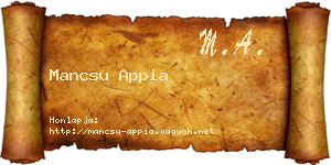 Mancsu Appia névjegykártya